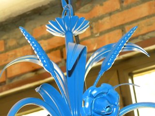 Lámpara de techo azul metalizada