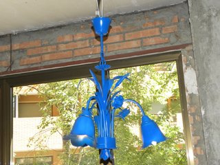 Lámpara de techo azul metalizada