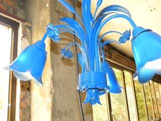 Lámpara de techo azul metalizada