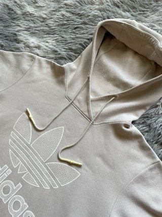 Adidas Originals Short Sleeve Hoodie Beige Y2K