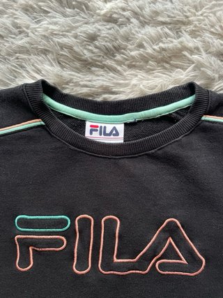 Fila Sweatshirt Black Pastel Stripe | Y2K Retro