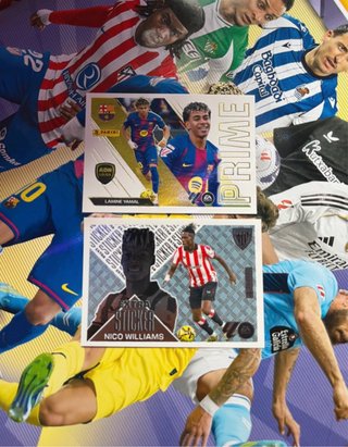 Cromos Panini Lamine Yamal y Nico Williams
