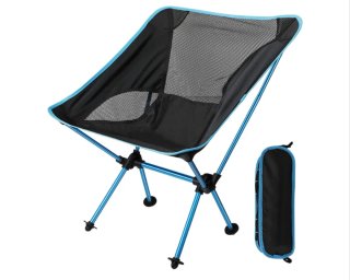 Silla Plegable Camping Azul y Gris