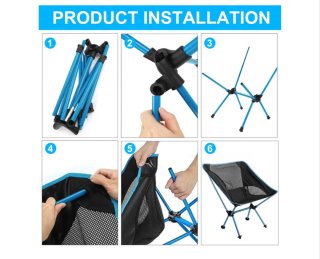 Silla Plegable Camping Azul y Gris