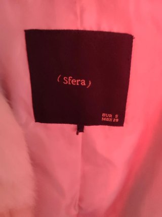 Chaquetón piel sintética beige talla S