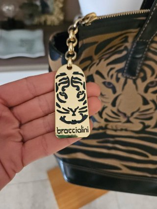 Borsa shopper Braccialini con stampa tigre