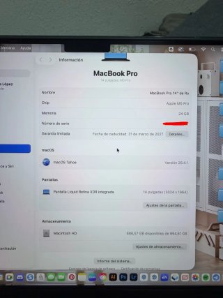 MacBook Pro 14 M5 Pro 24 GB 1 TB COMO NUEVO