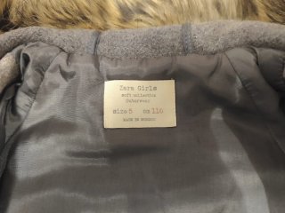 Abrigo Zara Niña Talla 5 Gris