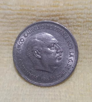 Moneda 5 Pesetas 1949 (Duro Grande)