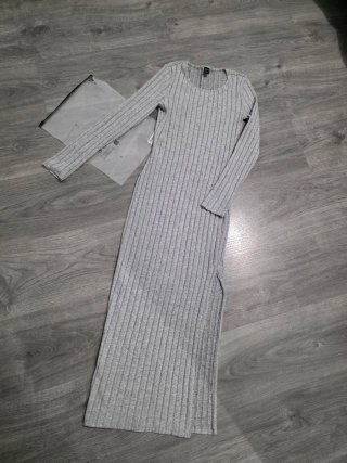 Vestido largo gris