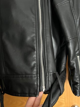 Cazadora Biker Efecto Piel Zara oversize