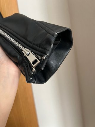 Cazadora Biker Efecto Piel Zara oversize