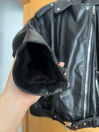 Cazadora Biker Efecto Piel Zara oversize