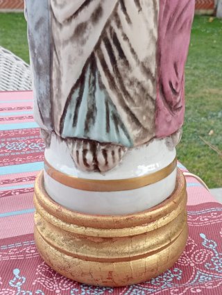 Lámpara Mesa Manises Vintage Evangelistas Cerámica