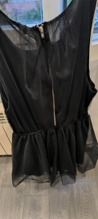 Vestido negro con tul estilo bailarina