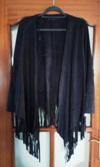 Chaqueta de Flecos Negro Zara