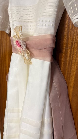 Vestido de Comunión Blanco y Rosa Talla 34