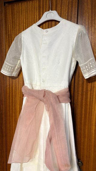 Vestido de Comunión Blanco y Rosa Talla 34