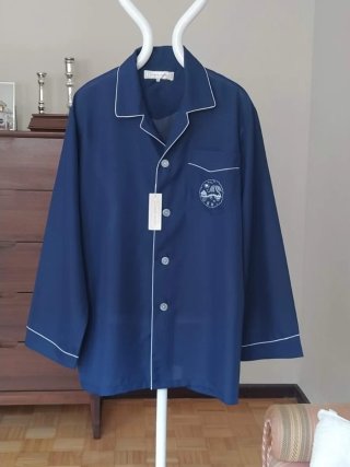Camisa pijama oriental vintage azul XL