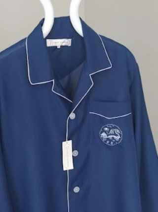 Camisa pijama oriental vintage azul XL