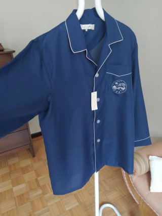 Camisa pijama oriental vintage azul XL