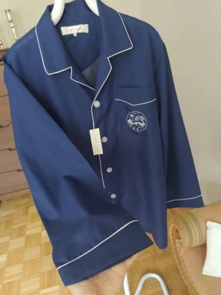 Camisa pijama oriental vintage azul XL