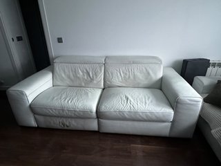 2 Sofás Natuzzi Piel Blanca