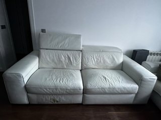 2 Sofás Natuzzi Piel Blanca