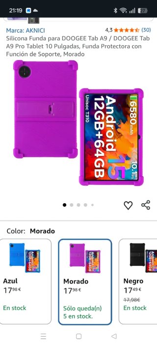 Funda DOOGEE Tab A9 10 Morada