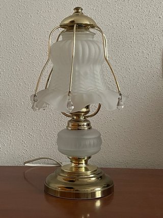 Lámpara Vintage de Laitón y Vidrio