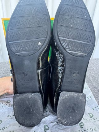 Zapatos Pitillos Piel Charol Negro Talla 37