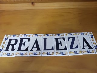Conjunto 7 Azulejos Cerámica Letras REALEZA