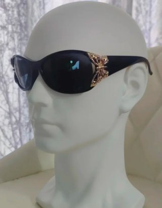 Gafas de Sol Mujer Negras Mariposa Dorada