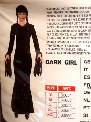 Disfraz Bruja Gótica Lentejuelas T. XL