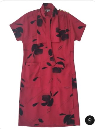 Vestido de fiesta estampado rojo y negro