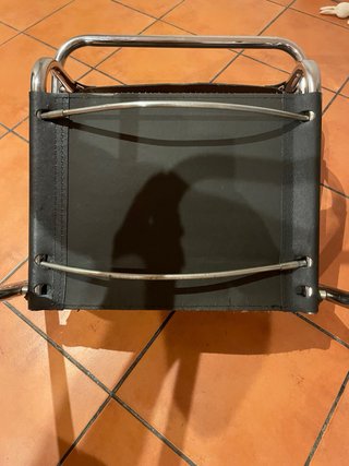 Sillón Bauhaus cuero y metal cromado
