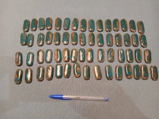 Lote 11-Cuentas Cerámicas Artesanales Verdes