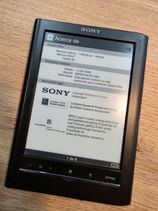Sony Reader PRS-650 ebook táctil negro 6 pulgadas