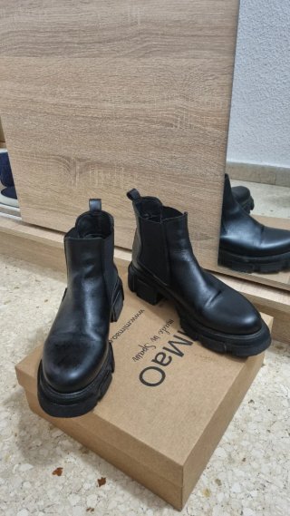 Botines Chelsea Mimao Piel Negros Talla 39