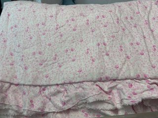 Colcha cuna lino liberty flores rosa