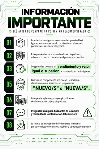 PC GAMING, RTX 2070 8GB, R5 5500, Garantía 12M