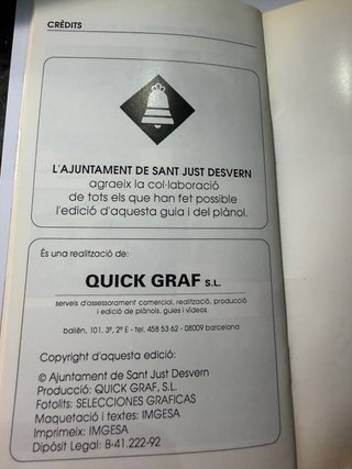 Guía municipal Sant just desvern 1992