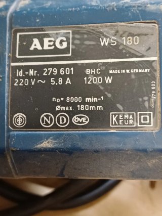 Amoladora Profesional AEG  Mod. WS-180