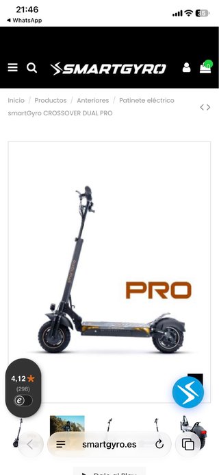 Patinete Eléctrico SmartGyro Crossover Dual Pro