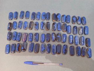 Lote 12-Cuentas Cerámicas Artesanales Azules