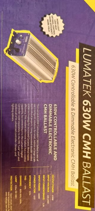Balastro Lumatek 630W CMH / LEC Regulable