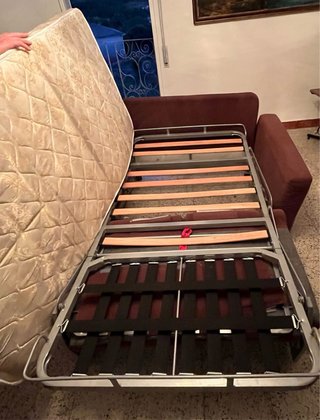Sofá Cama de Tela Marrón