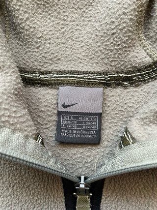 Nike Half Zip Fleece Hoodie Beige Khaki Swoosh S