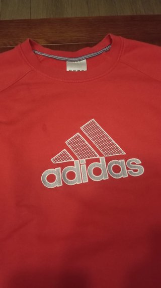 Sudadera Adidas Roja Logo Grande | Talla [M]