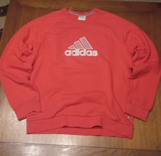 Sudadera Adidas Roja Logo Grande | Talla [M]